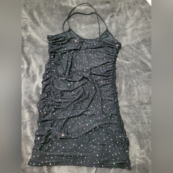 Sparkly Rushed Mini Dress - Picture 3 of 4
